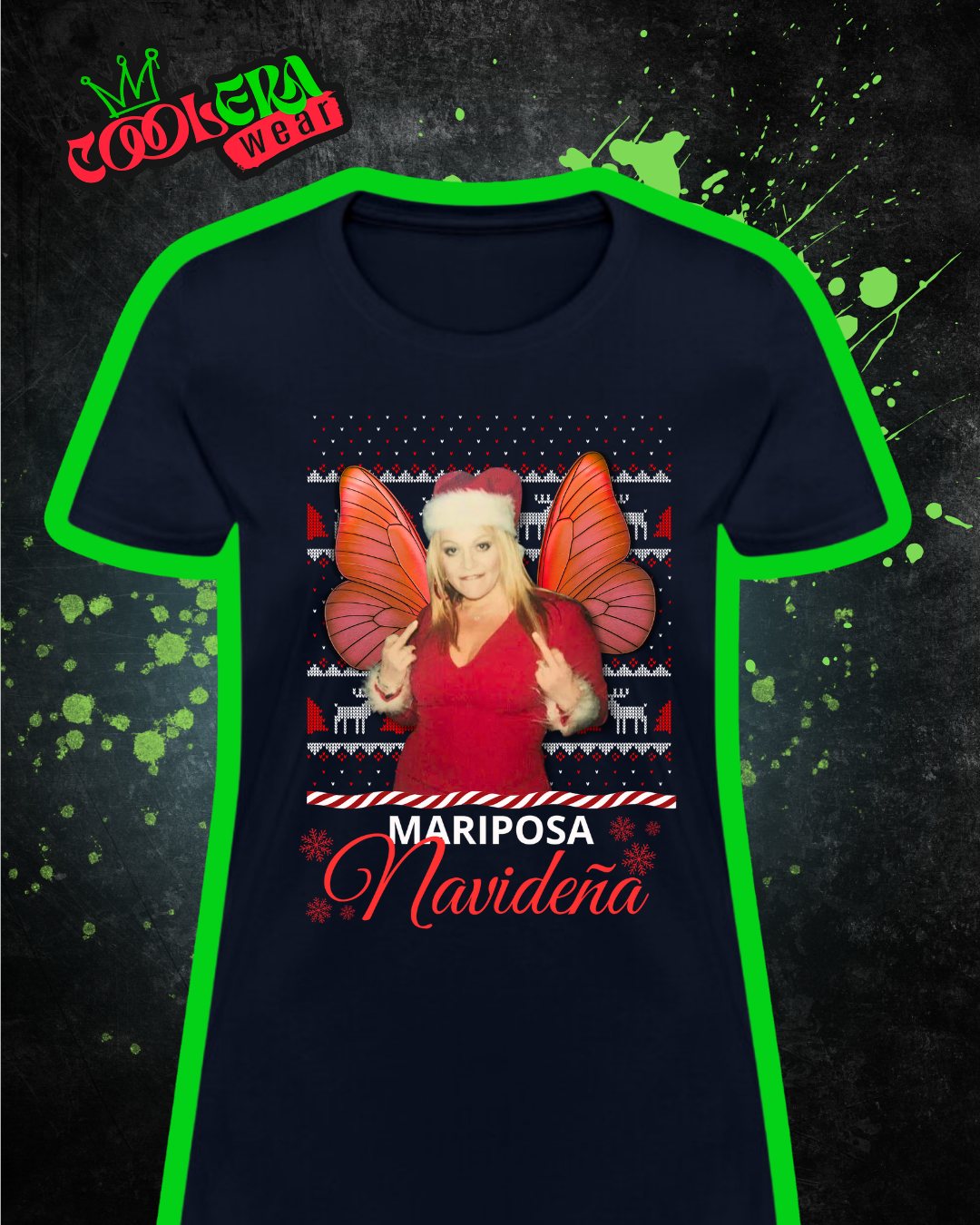 Mariposa Navideña Playera Manga Corta Mujer