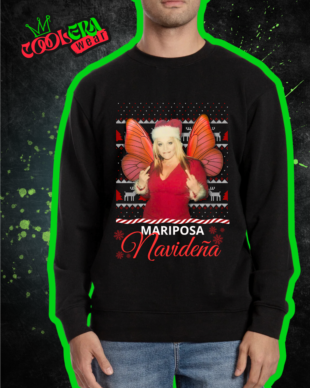 Mariposa Navideña Sudadera Básica Unisex
