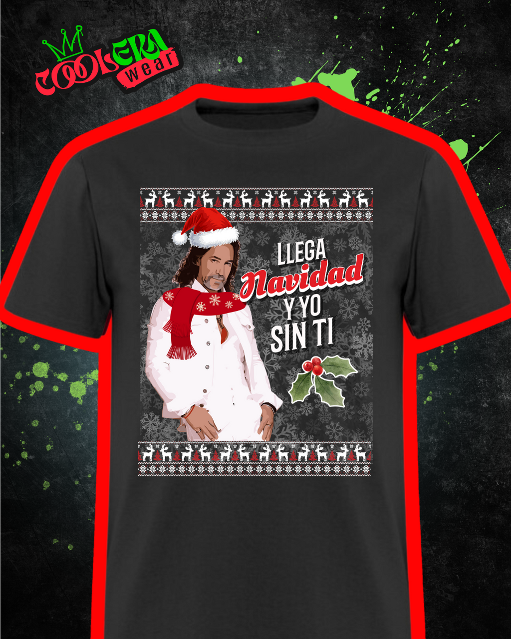 Navidad Sin Ti Playera Manga Corta Hombre