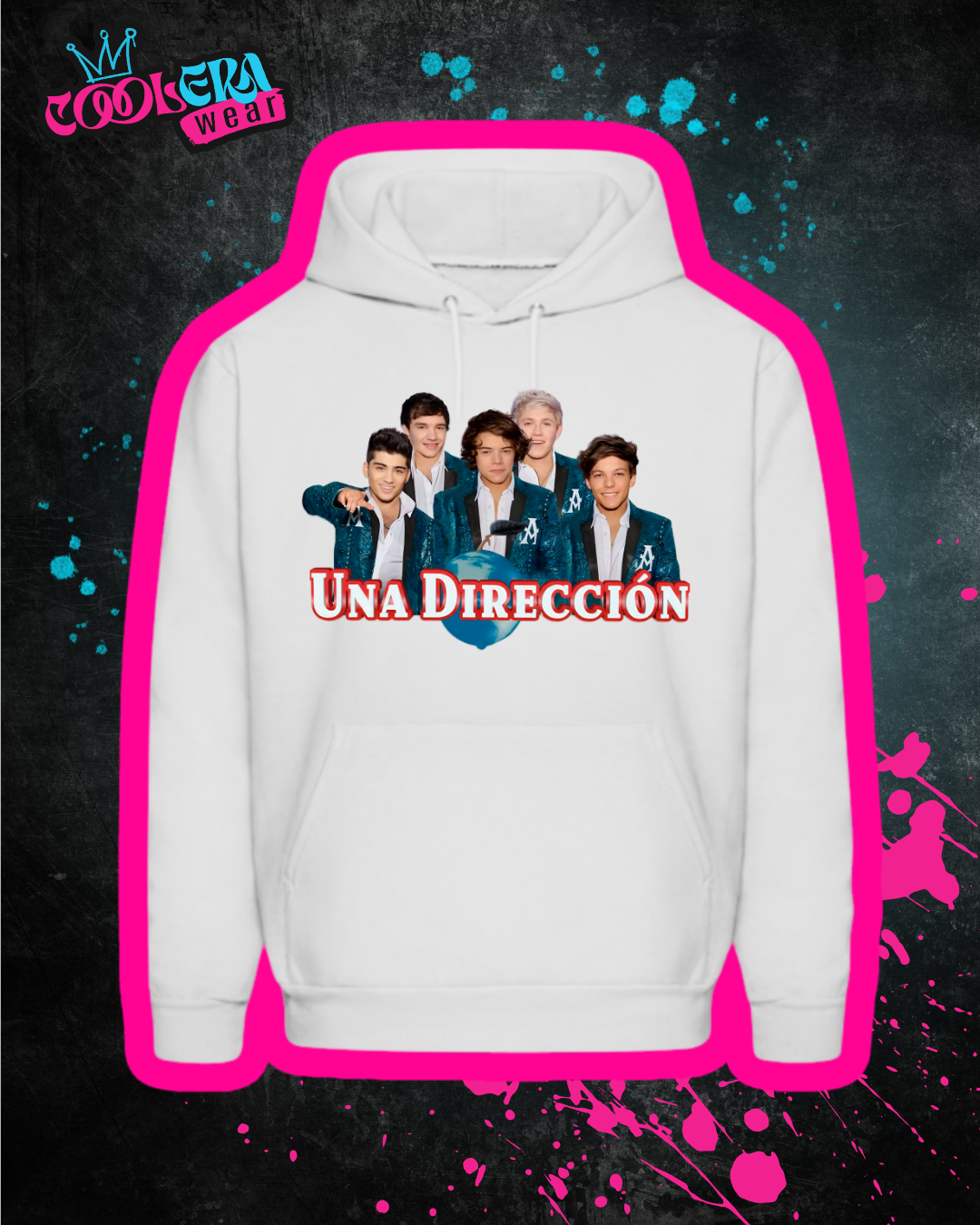 Una dirección 1D hoodie Unisex Blanca
